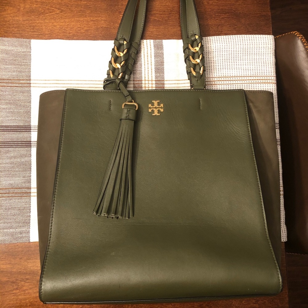 Tory Burch Brooke Tote in Olive Green